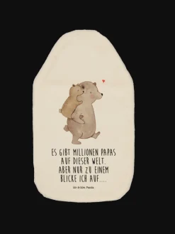 Mr. & Mrs. Panda Wärmflaschen & -Kissen<Wärmekissen Papa Bär mit Spruch in Weiß