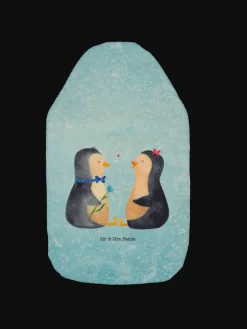 Mr. & Mrs. Panda Wärmflaschen & -Kissen<Wärmekissen Pinguin Pärchen ohne Spruch in Eisblau