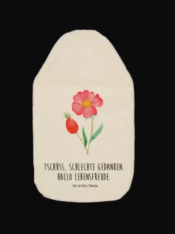 Mr. & Mrs. Panda Wärmflaschen & -Kissen<Wärmflasche Blume HageRundunge mit Spruch in Weiß