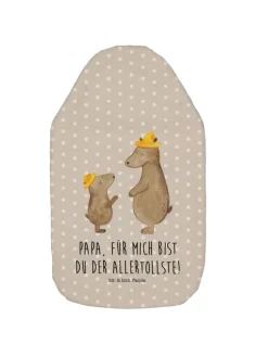 Mr. & Mrs. Panda Wärmflaschen & -Kissen<Wärmflasche Bären mit Hut mit Spruch in Grau Pastell