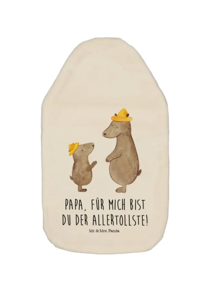 Mr. & Mrs. Panda Wärmflaschen & -Kissen<Wärmflasche Bären mit Hut mit Spruch in Weiß