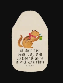 Mr. & Mrs. Panda Wärmflaschen & -Kissen<Wärmflasche Eichhörnchen Smoothie mit Spruch in Weiß
