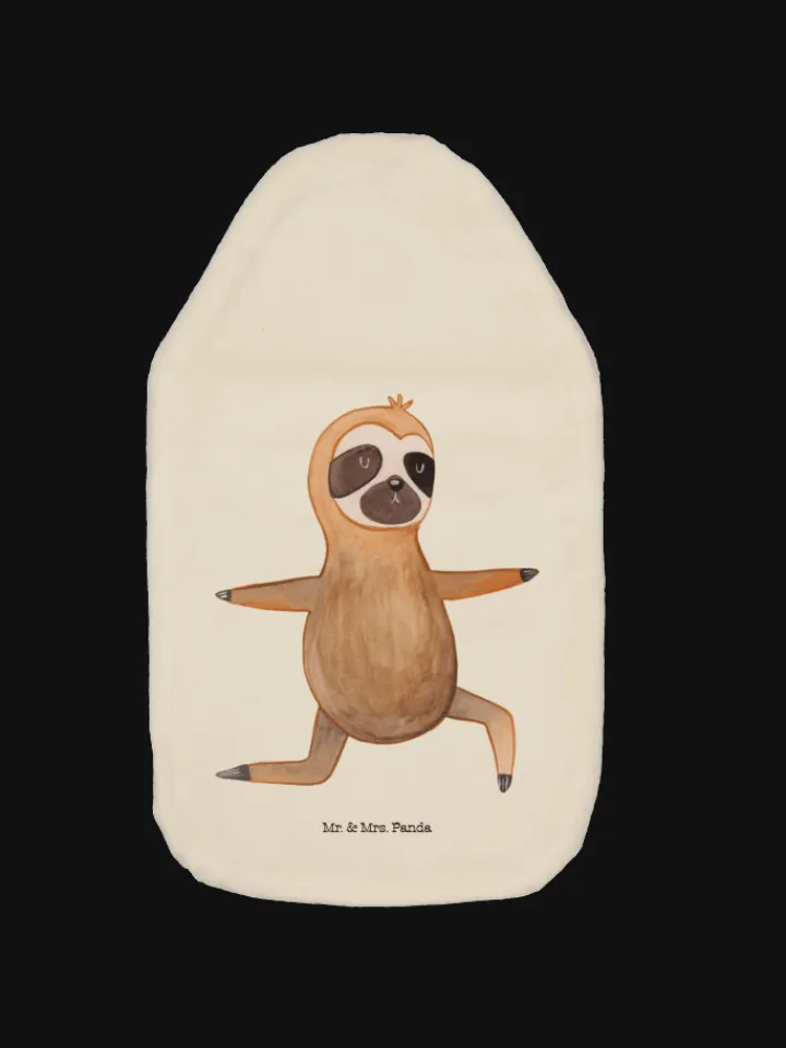 Mr. & Mrs. Panda Wärmflaschen & -Kissen<Wärmflasche Faultier Yoga ohne Spruch in Weiß