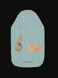 Mr. & Mrs. Panda Wärmflaschen & -Kissen<Wärmflasche Hasen Muschel ohne Spruch in Blau Pastell