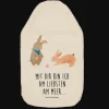 Mr. & Mrs. Panda Wärmflaschen & -Kissen<Wärmflasche Hasen Muschel mit Spruch in Weiß