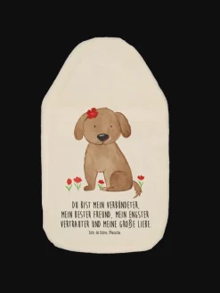 Mr. & Mrs. Panda Wärmflaschen & -Kissen<Wärmflasche Hund Dame mit Spruch in Weiß