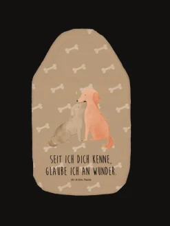 Mr. & Mrs. Panda Wärmflaschen & -Kissen<Wärmflasche Hunde Liebe mit Spruch in Hundeglück