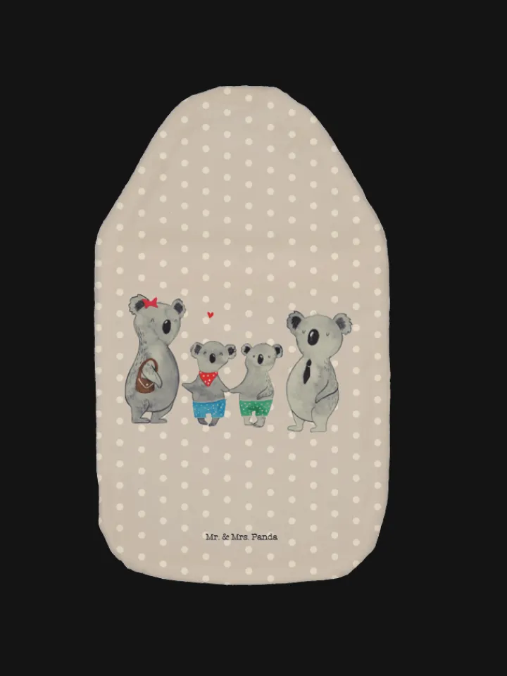 Mr. & Mrs. Panda Wärmflaschen & -Kissen<Wärmflasche Koala Familie zwei ohne Spruch in Grau Pastell