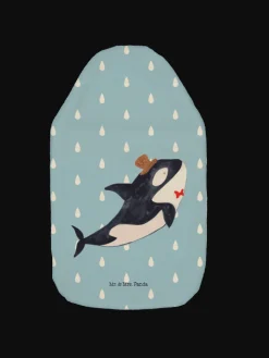 Mr. & Mrs. Panda Wärmflaschen & -Kissen<Wärmflasche Orca Zylinder ohne Spruch in Blau Pastell