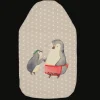 Mr. & Mrs. Panda Wärmflaschen & -Kissen<Wärmflasche Pinguin mit Kind ohne Spruch in Grau Pastell
