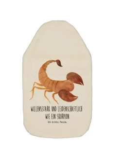 Mr. & Mrs. Panda Wärmflaschen & -Kissen<Wärmflasche Sternzeichen Skorpion mit Spruch in Weiß