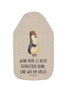 Mr. & Mrs. Panda Wärmflaschen & -Kissen<Wärmflasche Wenn Papa es nicht reparieren kann,... in Grau Pastell
