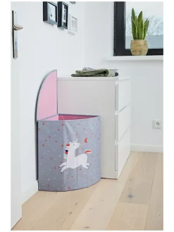 STORE IT Wäschekörbe & -Ständer<Wäschekorb "Einhorn" in Grau - (B)35 x (H)50 x (T)35 cm