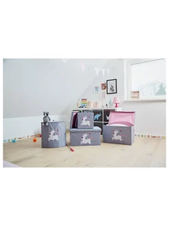 STORE IT Wäschekörbe & -Ständer<Wäschekorb "Einhorn" in Grau - (B)35 x (H)50 x (T)35 cm