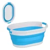 relaxdays Wäschekörbe & -Ständer<Wäschekorb "faltbar" in Blau - 24 l