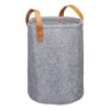 relaxdays Wäschekörbe & -Ständer<Wäschekorb in Anthrazit - (H)45 x Ø30 cm