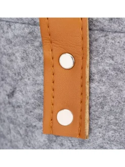relaxdays Wäschekörbe & -Ständer<Wäschekorb in Anthrazit - (H)45 x Ø30 cm