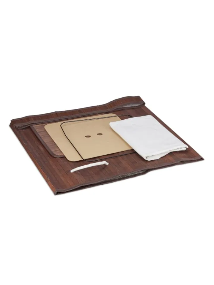 relaxdays Wäschekörbe & -Ständer<Wäschekorb in Braun - (B)36 x (H)63 x (T)36 cm