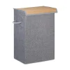 relaxdays Wäschekörbe & -Ständer<Wäschekorb in Grau - (B)40 x (H)60 x (T)30 cm