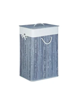 relaxdays Wäschekörbe & -Ständer<Wäschekorb in Grau - (B)43,5 x (H)65,5 x (T)33,5 cm