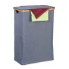 relaxdays Wäschekörbe & -Ständer<Wäschekorb in Grau/ Natur - 105 l