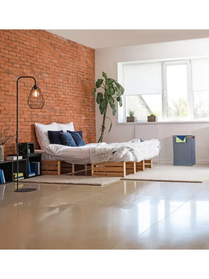relaxdays Wäschekörbe & -Ständer<Wäschekorb in Grau/ Natur - 105 l