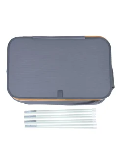 relaxdays Wäschekörbe & -Ständer<Wäschekorb in Grau/ Natur - 105 l