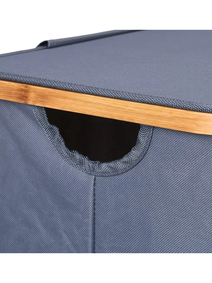 relaxdays Wäschekörbe & -Ständer<Wäschekorb in Grau/ Natur - 105 l