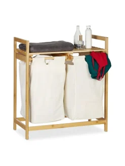 relaxdays Wäschekörbe & -Ständer<Wäschekorb in Natur - 60 l