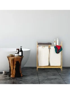relaxdays Wäschekörbe & -Ständer<Wäschekorb in Natur - 60 l