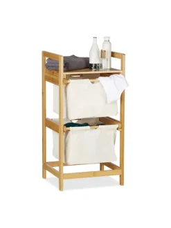 relaxdays Wäschekörbe & -Ständer<Wäschekorb in Natur - 25 l