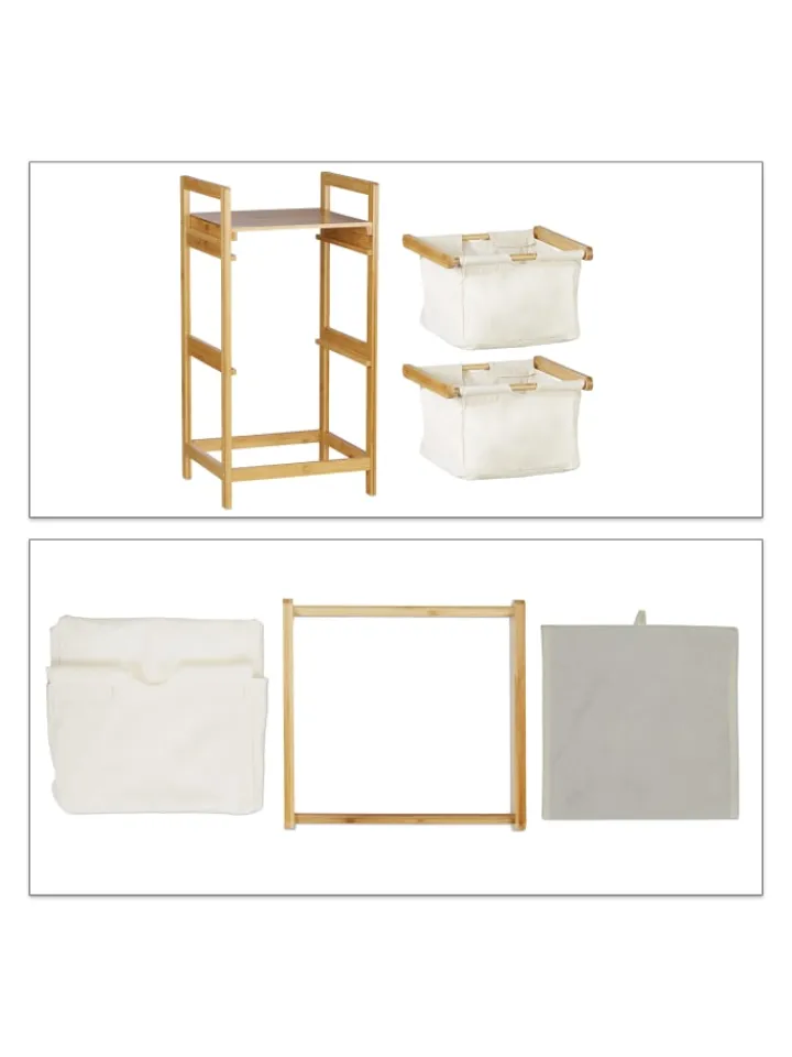 relaxdays Wäschekörbe & -Ständer<Wäschekorb in Natur - 25 l