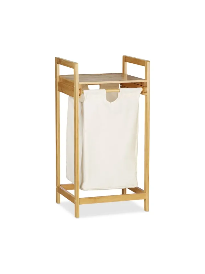 relaxdays Wäschekörbe & -Ständer<Wäschekorb in Natur - 30 l
