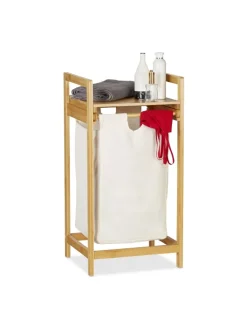 relaxdays Wäschekörbe & -Ständer<Wäschekorb in Natur - 30 l