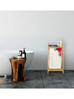 relaxdays Wäschekörbe & -Ständer<Wäschekorb in Natur - 30 l