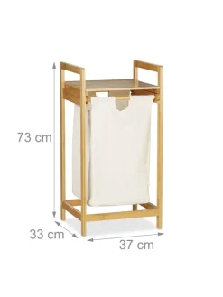 relaxdays Wäschekörbe & -Ständer<Wäschekorb in Natur - 30 l