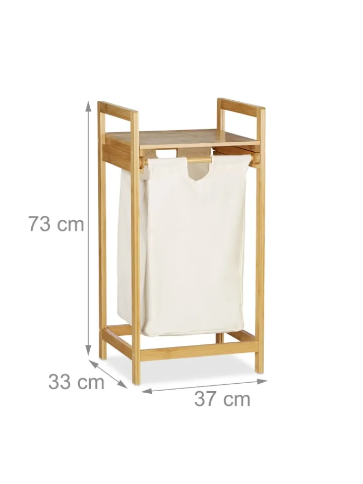 relaxdays Wäschekörbe & -Ständer<Wäschekorb in Natur - 30 l