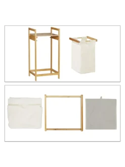 relaxdays Wäschekörbe & -Ständer<Wäschekorb in Natur - 30 l