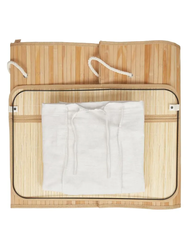 relaxdays Wäschekörbe & -Ständer<Wäschekorb in Natur - (B)62,5 x (H)62 x (T)42,5 cm
