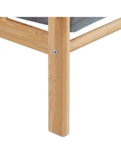relaxdays Wäschekörbe & -Ständer<Wäschekorb in Natur/ Grau - (B)39 x (H)60 x (T)30 cm
