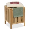 relaxdays Wäschekörbe & -Ständer<Wäschekorb in Natur/ Weiß - 30 l