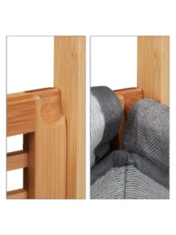relaxdays Wäschekörbe & -Ständer<Wäschekorb in Natur/Grau - (B)40 x (H)60 x (T)35 cm