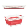 relaxdays Wäschekörbe & -Ständer<Wäschekorb in Rot - (B)61 x (H)27 x (T)45,5 cm