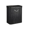 relaxdays Wäschekörbe & -Ständer<Wäschekorb in Schwarz - (B)55 x (H)63 x (T)35 cm