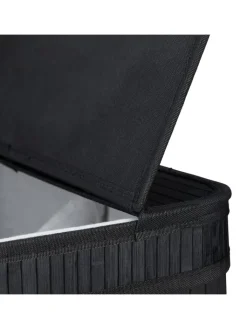 relaxdays Wäschekörbe & -Ständer<Wäschekorb in Schwarz - (B)55 x (H)63 x (T)35 cm