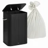 relaxdays Wäschekörbe & -Ständer<Wäschekorb in Schwarz - (B)40 x (H)60 x (T)30 cm