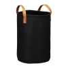 relaxdays Wäschekörbe & -Ständer<Wäschekorb in Schwarz - (H)45 x Ø30 cm