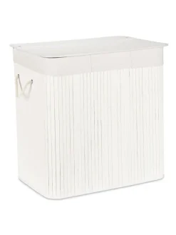 relaxdays Wäschekörbe & -Ständer<Wäschekorb in Weiß - (B)62,5 x (H)62 x (T)42,5 cm