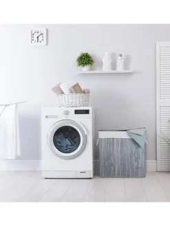 relaxdays Wäschekörbe & -Ständer<Wäschekorb in Weiß - (B)62,5 x (H)62 x (T)42,5 cm