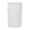 relaxdays Wäschekörbe & -Ständer<Wäschekorb in Weiß - (H)63 x Ø40 cm